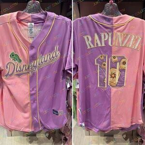 NWT Disney Parks Disneyland Rapunzel Purple and Pink Baseball Jersey